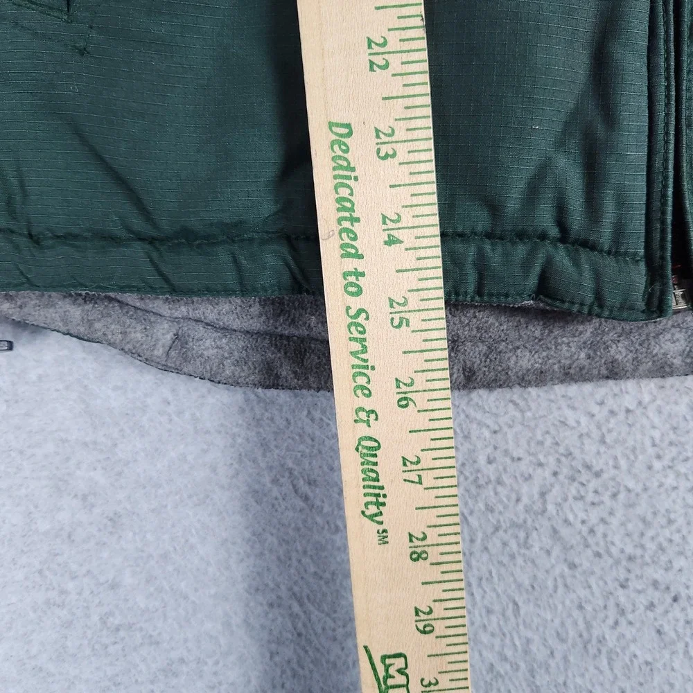 Tommy Hilfiger Reversible Jacket Mens L Green Gray Fleece Ripstop Zip Up Outdoor